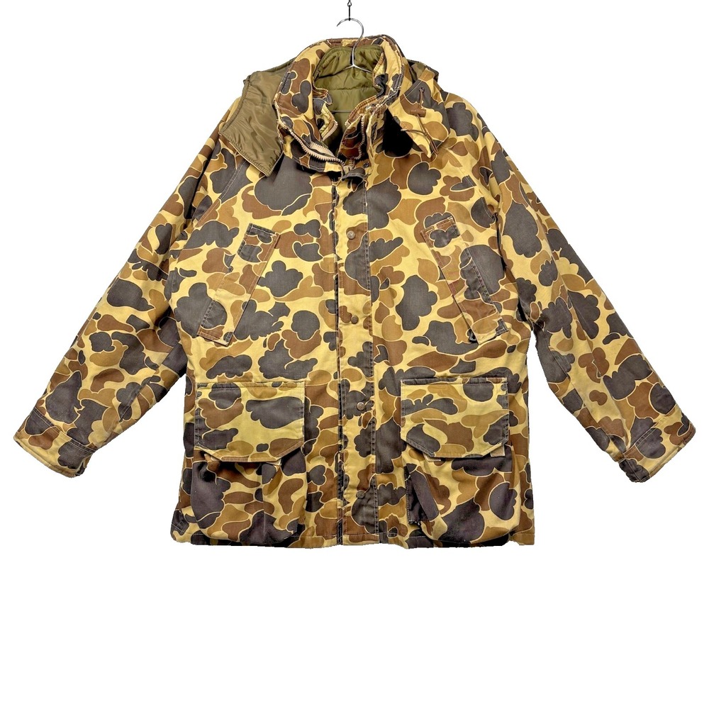 Vintage Columbia Duck‎ Camo 3 in 1 Hunting Jacket Mens XL Waterproof w Hood